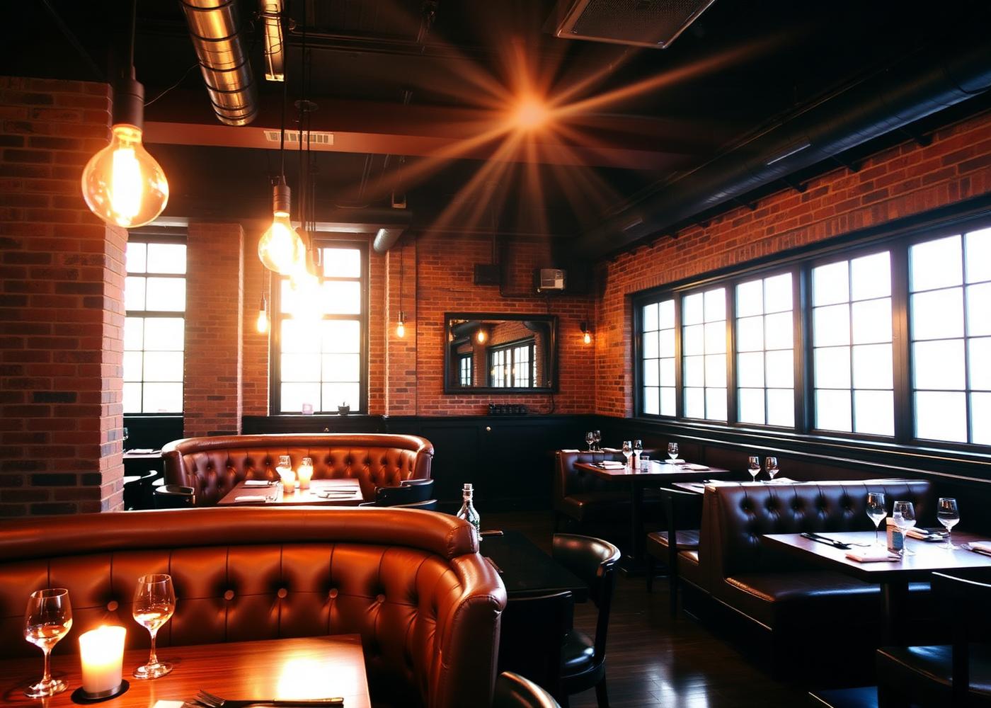 Warm restaurant interior
